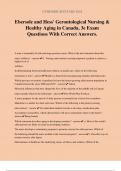 Ebersole and Hess' Gerontological Nursing & Healthy Aging in Canada, 3e Exam Questions With Correct Answers.