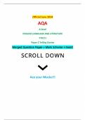 Official June 2024 AQA A-level ENGLISH LANGUAGE AND LITERATURE 7707/1 Paper 1 Telling Stories Merged Question Paper + Mark Scheme + Insert