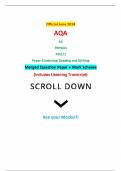 Official June 2024 AQA AS FRENCH 7651/1 Paper 1 Listening, Reading and Writing Merged Question Paper + Mark Scheme (Includes Listening Transcript)