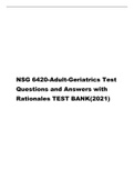 NSG 6420-Adult-Geriatrics Test Questions and Answers with Rationales TEST BANK(2021).