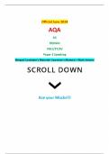 Official June 2024 AQA AS FRENCH 7651/3T/3V Paper 3 Speaking Merged Candidate’s Material+ Examiner’s Material + Mark Scheme