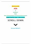 Official June 2024 AQA AS GEOGRAPHY 7036/1 Paper 1 Physical geography and people and the environment Merged Question Paper + Mark Scheme