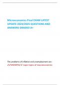 Microeconomics Final EXAM LATEST UPDATE 2024/2025 QUESTIONS AND ANSWERS GRADED A+