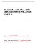 NC BLET STATE EXAM LATEST UPDATE 2024/2025 QUESTIONS AND ANSWERS GRADED A+