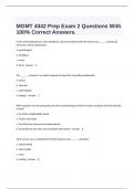  MGMT 4342 Prep Exam 2 Questions With 100% Correct Answers.