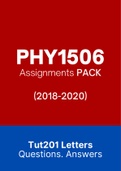 PHY1506 (ExamPACK, QuestionPACK, Tut201 Letters)