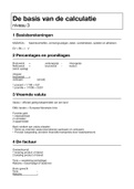 De basis van de Calculatie samenvatting H1t/m6