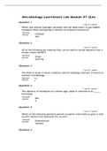 MCB 2289 Microbiology LearnSmart Lab Module 07 Quiz Complete Solution