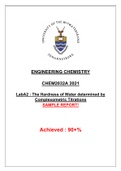 CHEM2032A_LabA2_The Hardness of Water determined by Complexometric Titrations