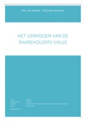 Scriptie Onderzoeksvoorstel Scriptie 'Verhogen shareholdersvalue'.