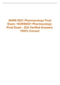 NURS 6521 Week 11 Final Exam / NURS6521 Week 11 Final Exam : Advanced Pharmacology: Walden University (Verified Answers)