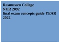 Rasmussen College NUR 2092 final exam concepts guide YEAR 2022