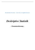 Deskriptive Statistik Zusammenfassung