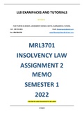 MRL3701 ASSIGNMENT 2 MEMO - SEMESTER 1 - 2022  