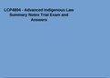 LCP4804 - Advanced Indigenous Law Summary Notes Trial Exam and Answers