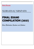 WALDEN UNIVERSITY NURS 6531-8 NRNP 6531 Final Exams Compilation (2021) Exam Elaborations Questions and Solutions Study Guide