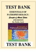 ESSENTIALS OF PATHOPHYSIOLOGY: Concepts of Altered States 4TH EDITION By: Porth , Carol TEST BANK ISBN: 9781451190809 Subject: Medical, Pathophysiology