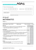 AQA A LEVEL MATHEMATICS PAPER 1 