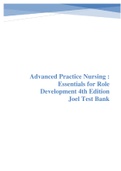 Advanced Practice Nursing Essentials for Role Development 4th Edition Joel Test Bank