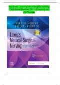 TEST BANK For: Lewis Medical Surgical Nursing, 12thn Edition by Mariann M. Harding , Verified Chapters 1 - 69, Complete Newest Versio|LATES UPDATE 2024|25