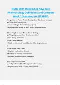 NURS 8024 (Medicine) Advanced  Pharmacology Definitions and Concepts  Week 1 Summary A+ GRADED.