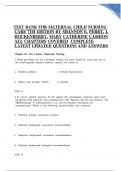 TEST BANK FOR MATERNAL CHILD NURSING CARE 7TH EDITION BY SHANNON E. PERRY, J. HOCKENBERRY, MARY CATHERINE CASHION ALL CHAPTERS COVERED  COMPLETE LATEST UPDATED QUESTIONS AND ANSWERS 