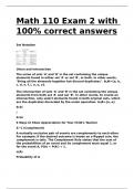 Math 110 Exam 2 with 100- correct answers.