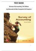 Test Bank for Survey of Accounting, 7th Edition by Edmonds and Olds, All 16 Chapters Covered and Verified, ISBN:9781266444746 