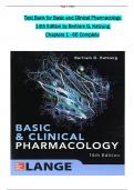 TEST BANK For Basic and Clinical Pharmacology, 14th Edition by Bertram G. Katzung, Verified Chapters 1 - 66, Complete