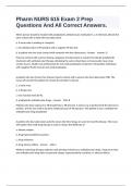 Pharm NURS 615 Exam 2 Prep Questions And All Correct Answers.