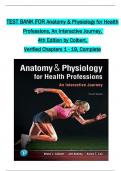 TEST BANK For Anatomy & Physiology for Health Professions, An Interactive Journey, 4th Edition by Colbert, Verified Chapters 1 - 19, Complete