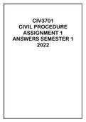CIV3701 ASIGNMENT 1 ANSWERS SEMESTER 1 YEAR 2022