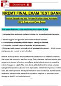 NREMT Exam Test Bank Questions (2024 / 2025) with Rationalized Verified Answers, 100% Guarantee Pass Score