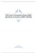 CFA Level 1 Economics Exam || With Questions & Answers (100% Verified)