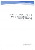 CFA Level 1 CFAI Exam I (AM) || With All Accurate Questions & Solutions (Rated A+)