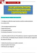 NYS State EMT Certification Exam Questions (2024 / 2025) with Verified Answers, 100% Guarantee Pass Score