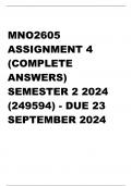 MNO2605 Assignment 4 (COMPLETE ANSWERS) Semester 2 2024 (249594) - DUE 23 September 2024