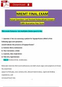 (2024 / 2025) NREMT Final Exam Questions with Rationalized Verified Answers, 100% Guarantee Pass Score 