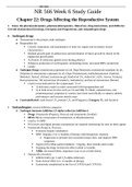 Exam (elaborations) NR 566 Week 6 Study Guide Chapter 22: Drugs Affecting the Reproductive System NR 566 Week 6 Study Guide Chapter 22: Drugs Affecting the Reproductive System