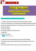 NREMT Final Exam (2024 / 2025) Actual Questions with Verified Answers, 100% Guarantee Pass Score