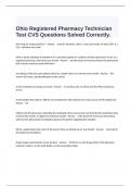  Ohio Registered Pharmacy Technician Test CVS Questions Solved Correctly.