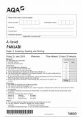 AQA A LEVEL PANJABI PAPER 3 QUESTION PAPER 2024 (7682/3 :Listening ,Reading and Writing )