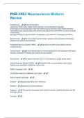  PNB 2XB3 Neuroscience Midterm Review All Possible Questions and Answers with complete solution