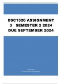 DSC1520 Assignment 3 (COMPLETE ANSWERS) Semester 2 2024 - DUE September 2024.