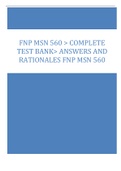 FNP MSN 560 > Complete Test Bank> ANSWERS AND RATIONALES FNP MSN 560