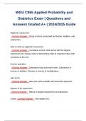 WGU C955 Applied Probability and Statistics Exam | Questions and Answers Graded A+ | 2024/2025 Guide