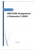 DSC1520 Assignment 4 (COMPLETE ANSWERS) Semester 2 2024 - DUE September 2024