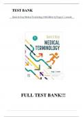 Test Bank - for Quick & Easy Medical Terminology 10th Edition by Peggy C. Leonard, All Chapters | Complete Solution | Guide A+.