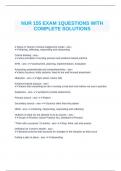 NUR 155 EXAM 11QUESTIONS WITH COMPLETE SOLUTIONS