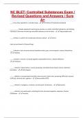 NC BLET- Controlled Substances Exam / Revised Questions and Answers / Sure A+